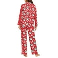 thumbnail image 6 of DISNIMO Santa Claus Printed Women Pajama Sets Long Sleeve Button Down Sleepwear with Long Pants Christmas 2 Piece Pj Lounge Sets Button Down Nightwear with Pockets, XS, 6 of 7