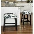 thumbnail image 3 of Linon Renner 24" Saddle Backless Counter Stool, Black/Black Microfiber Cow Print, 3 of 8