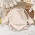 thumbnail image 2 of Tranfacy Middle Big Kids Boys Girls Fall Blouse and Shirt Pullover Casual Solid Long Sleeve Round‑Neck Layering Daily Outfit Tops for 0‑13 Years Old, 2 of 5