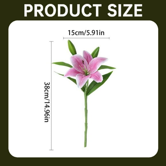 Artificial Tiger Lily Flowers, Ongmies Artificial Tiger Flowers Real Latex Lilies Flowers Artificial Bouquet Faux Latex with Rods for Home Decoration Wedding, 1 Simulated Home Decoration Lily * 10