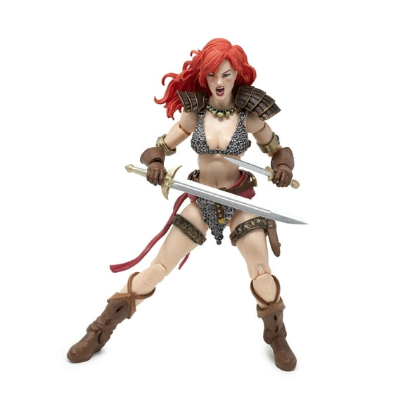 Boss Fight Studio Epic H.A.C.K.S. Red Sonja Deluxe Action Figure – Highly Articulated Collectible, Customizable Figurine with Complete Accessories, Armor, and Interchangeable Parts – 1:12 Scale