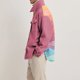 thumbnail image 2 of Chaqueta con bloques de color rosa, cuello vuelto, mangas largas, estampado, cierre de un botón y 2 bolsillos - 3XL Autumn Chic, 2 of 6