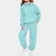 thumbnail image 1 of Sudadera con capucha larga con estampado pequeño en forma de corazón para niños y pantalones deportivos con lazo en las piernas, conjunto deportivo informal de dos piezas con forro polar para mayor ca, 1 of 4