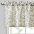 thumbnail image 2 of DWCN Thick Textured Linen Floral Valance for Kitchen Living Room, Rod Pocket Farmhouse Vintage Cottage Valance Curtain, Green Peony, 52 x 18 Inches, 1 Panel, 2 of 8