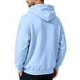 thumbnail image 5 of Resicozy Zip Up Hoodie Men Long Sleeve Solid Color Plain Hooded Sweatshirts Casual Fall Spring Track Jackets with Pockets Light Blue S, 5 of 7