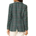 thumbnail image 4 of Allegra K Women's Notched Lapel One Button Hip Length Houndstooth Blazer, 4 of 7