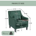 thumbnail image 2 of BISHE Mid-Century Modern Corduroy Accent Chair with Soft Cushions, Upholstered Armchair for Living Room, Bedroom, Office, Lounge, Comfortable Single Sofa Chair,Emerald, 2 of 7