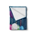 thumbnail image 2 of 100th Birthday Soft Flannel Fleece Throw Blanket, Colorful Balloons on Star Like Dots 100 Years Birthday Festivity, Cozy Plush for Indoor and Outdoor Use, 60" x 80", Blue and Dark Blue, by Ambesonne, 2 of 6