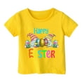 thumbnail image 1 of MIASHUI Tee-Shirt à Manches Courtes pour Filles de Pâques, Col Rond, Décontracté, Jaune, 3-4 Ans, 1 of 4
