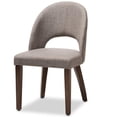 thumbnail image 3 of Baxton Studio Wesley Mid-Century Modern Fabric Upholstered Walnut Finished Wood 5-Piece Dining Set, Multiple Colors, 3 of 6