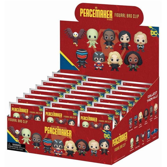 DC 3D Figural Foam Bag Clip Peacemaker Series 1 Mystery Box (24 Packs)