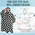 thumbnail image 4 of Oversized Wearable Blanket Hoodie,Black White Checkerboard Checkered Pattern Sherpa Blanket Hoodie with Super Pockets,Super Warm Fuzzy Pullover for Women & Men, 4 of 6