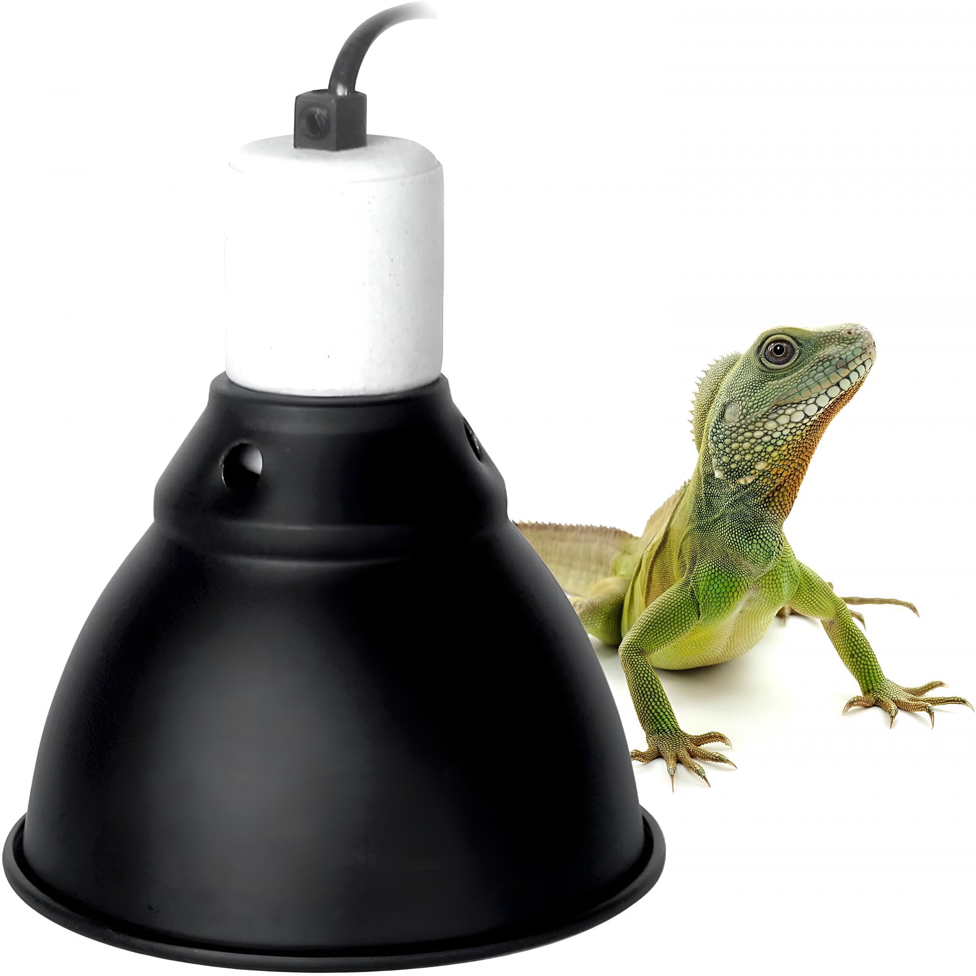 HIBIBUD Reptile Light Fixture,5.5 Inch Shallow Dome Reptiles Heat Lamp Fixture for Uvb Uva Bulb,Heat Basking Bulb,Optical Reflection Heat Lamp Fixtures for Reptile Amphibian Tank Terrariums