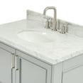 thumbnail image 5 of Ariel Stafford 37 Inch Single Oval Sink Vanity With Carrara White Marble Countertop W/1.5" Edge In Grey, 5 of 11