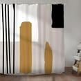 thumbnail image 2 of Abstract Modern Shower Curtain for Bathroom Decor 72Wx72H Inches Geometric Boho Mid Century Minimalist Aesthetic Striped Black White Beige Neutral Fabric Waterproof Polyester 12 Pack Hooks, 2 of 6