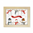 thumbnail image 1 of Feliz Navidad copo de nieve muñeco de nieve Escritorio de madera Arte Pintura 6x8 pulgadas marco de foto foto, 1 of 4