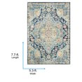 thumbnail image 3 of Livabliss Area Rugs for Living Room, 5x8 Elaziz Traditional Blue Rug, Bedroom Dining Room Home Decor Stain Resistant Carpet (5'3" x 7'7"), 3 of 8