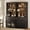 Black, variant on Modern 72" Tall Bookshelf with 6 Drawers and Open Book Shelves,Wood Freestanding Book shelf for Home Office, Living room,Beige