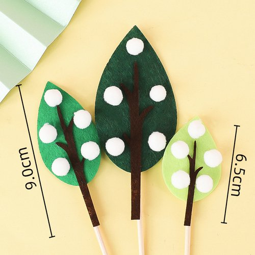 Adorno para tarta serie bosque, fieltro verde, árbol pequeño, árboles, hierba