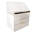 thumbnail image 1 of Estuche Organizador ANGGREK de Tocador semitransparente Con soporte para Lápiz Labial Blanco transparente, 1 of 7