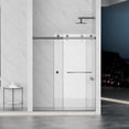thumbnail image 2 of 55-59"W x 72"H Frameless Double Sliding Shower Door, 5/16"(8mm) Glass, Matte Black, 2 of 16