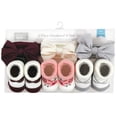 thumbnail image 2 of Hudson Baby Infant Girls Headband and Socks Giftset, Burgundy Gray, One Size, 2 of 5