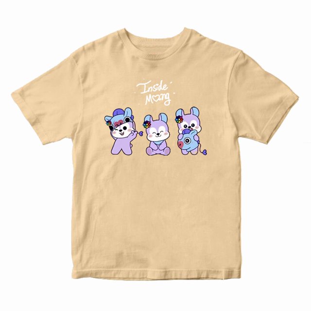 KPOP BANGTAN J-HOPE HOBI BT21 INSIDE MANG Camiseta De Algodón Para Hombres Y Mujeres Talla Grande Lindo Estampado De Dibujos Animados Sueltos Top De Manga Corta Coreano Moda Pareja Casual