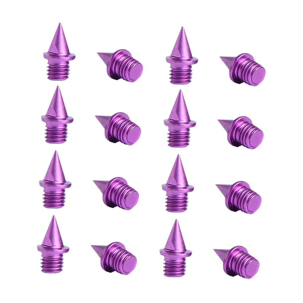 16 piezas de clavos para zapatas de pista portátiles de 7 mm de metal para adultos, clavos de pista resistentes para Púrpura