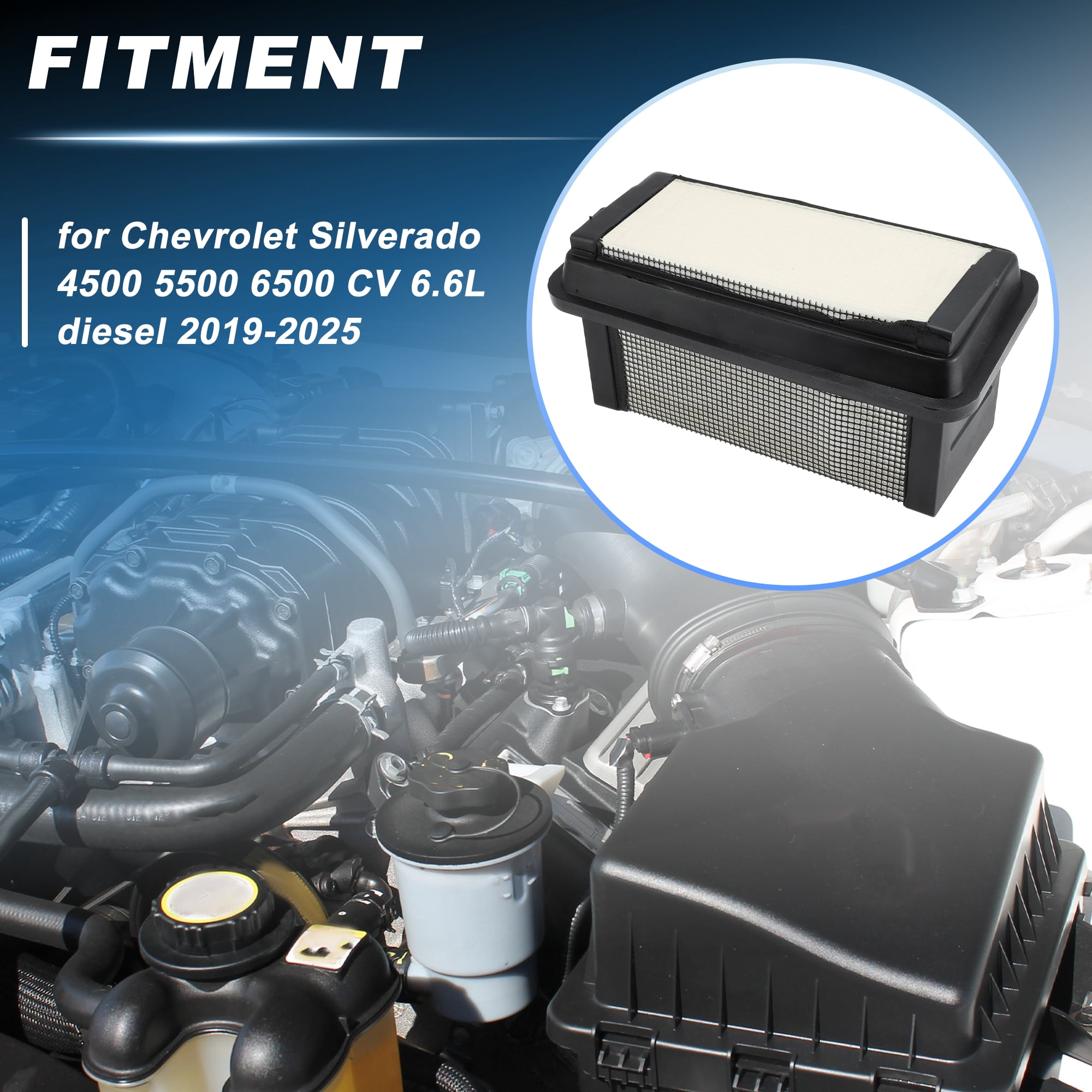Unique Bargains Car Engine Air Filter for Chevrolet Silverado 4500 5500 CV 6.6L Diesel