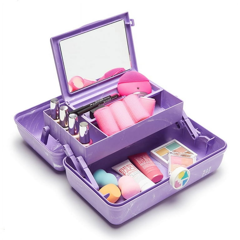  Claire's Caboodles Makeup Case Small - Travel Cosmetic Train  Caboodle for Girls Organizer Storage Box Hard Case With Mirror Touch Up  Tote - Purple 8 x 2 x 5 : Beauty