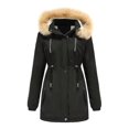 thumbnail image 1 of Women Cotton Hooded Coat Warm Faux Fur Jacket Parkas Plus Size Winter Parka Outerwear Banmo, 1 of 5