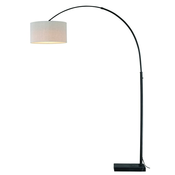 Vaxcel Luna Led Motion Sensor Arc Floor Lamp Linen Drum Shade Com Vaxcel Luna Led Motion Sensor Arc Floor, Touch Sensor Floor Lamp