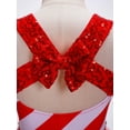 thumbnail image 5 of YEAHDOR Big & Little Girls Christmas Santa Costume Shiny Sequins Striped Miss Santa Leotard Tutu Dress Xmas Party Outfit Red-D 16, 5 of 7