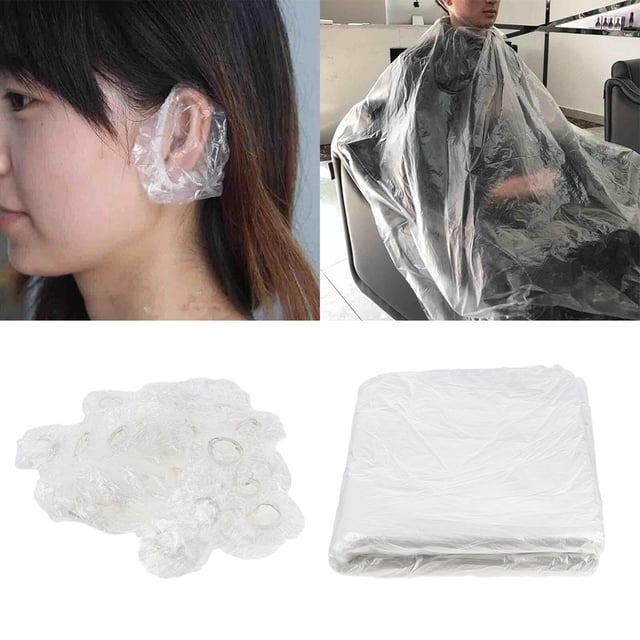 De Teñido De Cabello Con Capas Desechables De Plástico Cubierta Elástica Para Los Oídos shamjiam Mantón de cuello desechable