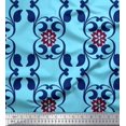 thumbnail image 1 of Soimoi Rayon Fabric Floral & Filigree Damask Print Sewing Fabric Yard 42 Inch Wide, 1 of 3