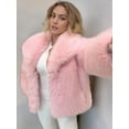 thumbnail image 6 of Women'S Faux Fur Coat Faux Fur Jacket Long Sleeve Lapel Winter Jackets Parka Short Coat Pink L, 6 of 9