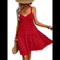 thumbnail image 2 of Vestido Corto Tipo Blusón para Mujer, Sin Mangas, Corte A, Informal, , para Verano. Rojo M, 2 of 10