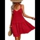 thumbnail image 2 of Vestido Corto Tipo Blusón para Mujer, Sin Mangas, Corte A, Informal, , para Verano. Rojo XL, 2 of 10