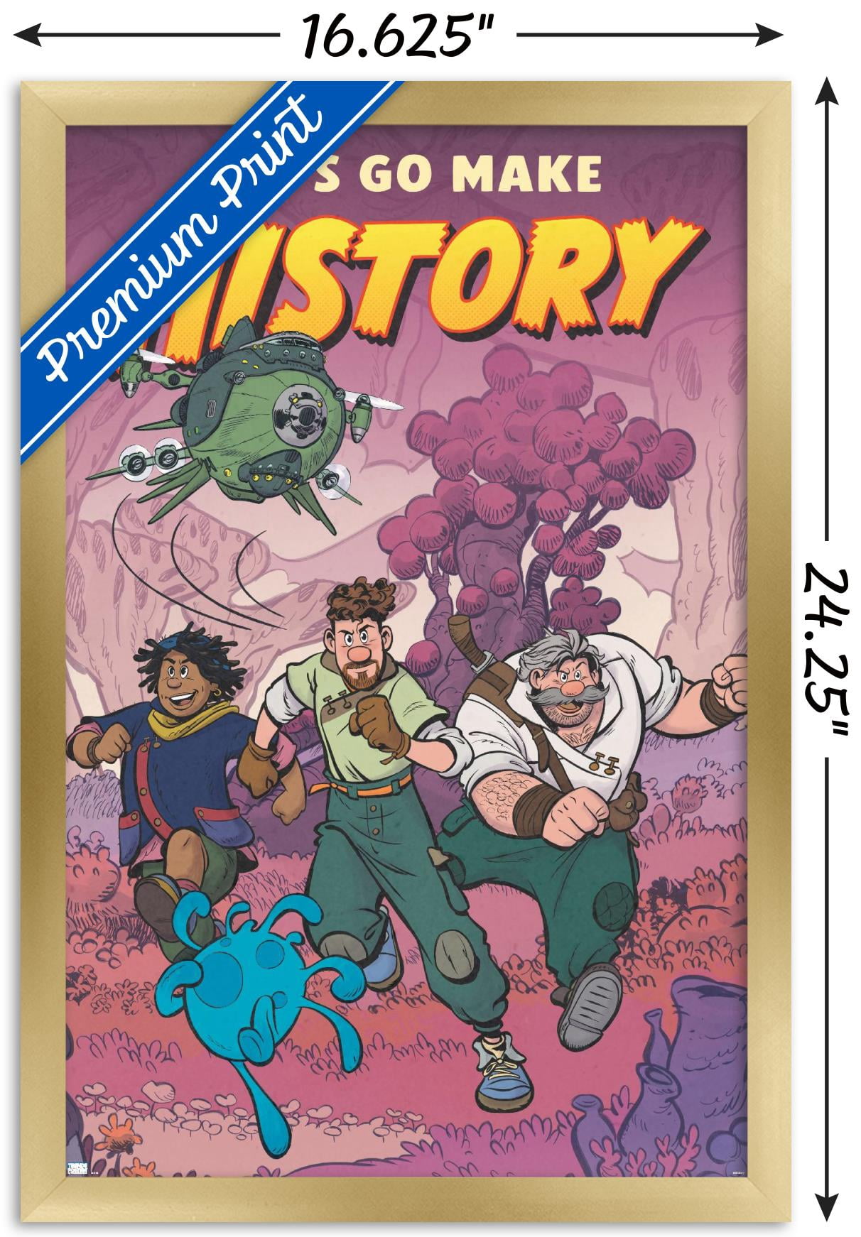 Disney Strange World - Let's Go Make History Wall Poster, 14.725" x 22.375" Framed