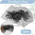 thumbnail image 2 of 2Pcs 3D Leaf Flower Lace Appliques Black Floral Leaves Embroidered Bridal Lace Sew on Applique Patches for Wedding Gown Bridal Dress Decor Clothing Sewing DIY Crafts, 2 of 9