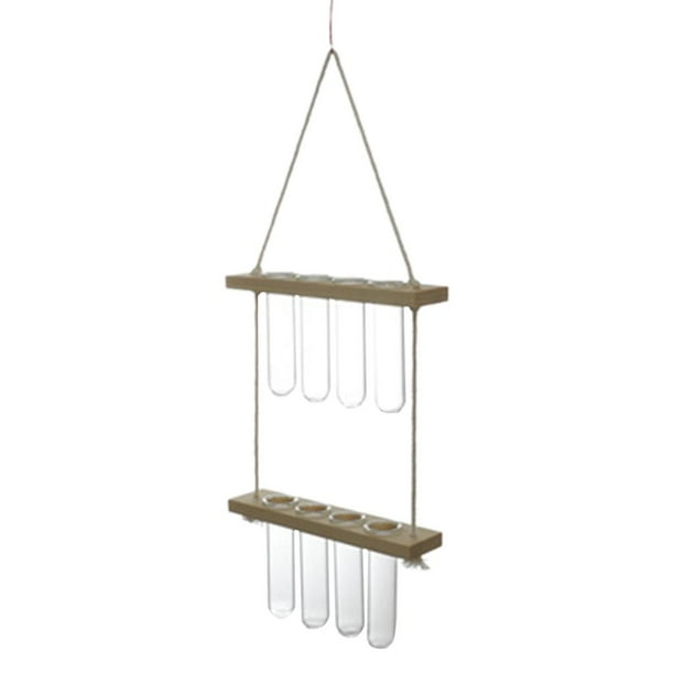 Decoración de florero de terrario hidropónico Zulema Soporte de madera 20x50cm