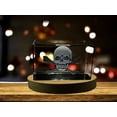thumbnail image 1 of Skull Symbol Halloween 3D Engraved Crystal Decor, 1 of 5