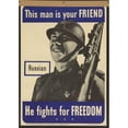 thumbnail image 3 of Anonymous 11x14 Black Modern Framed Museum Art Print Titled - This Man is Your Friend; Russian He Fights for Freedom. (1942), 3 of 5