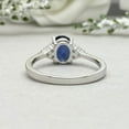 thumbnail image 4 of Blue Sapphire Oval cut gemstone engagement ring 925 sterling silver ring, 4 of 5