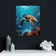 thumbnail image 4 of COMIO  Sea Turtle Wall Art for Living Room, Tropical Fish and Coral in Blue Ocean Canvas Wall Art Underwater World Natural Landscape Framed Wall Art for Bathroom Bedroom Wall Decor,, 4 of 4