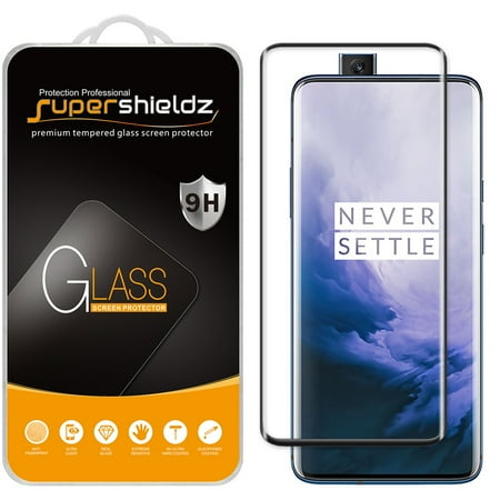 [2-Pack] Supershieldz for OnePlus 7 Pro [Full Screen Coverage] [3D Curved Glass] Tempered Glass Screen Protector, Anti-Scratch, Bubble Free (Black