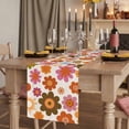 thumbnail image 2 of Table Runners 120 Inches Long Dress Scarves, Bohemia Floral Farmhouse Coffee/Dining/Kitchen Table Runner for Living Room, Vintage Orange Pink Flowers Boho Style Beige 13x120 Inch, 2 of 9