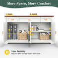 thumbnail image 3 of HLR 60” Large Buffet Sideboard Cabinet with 4 Doors and 3 Drawers Shaker Style, Coffee Bar Storage Cabinet for Dinning Room, Kitchen, Living Room, White, 3 of 6