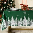 thumbnail image 1 of Christmas Tablecloth Rectangle 60x102 Inch, Winter Xmas Trees Green Table Cloth, Stain Resistant Farmhouse Fabric Table Cover for Holiday, Dinner, Party, 1 of 6