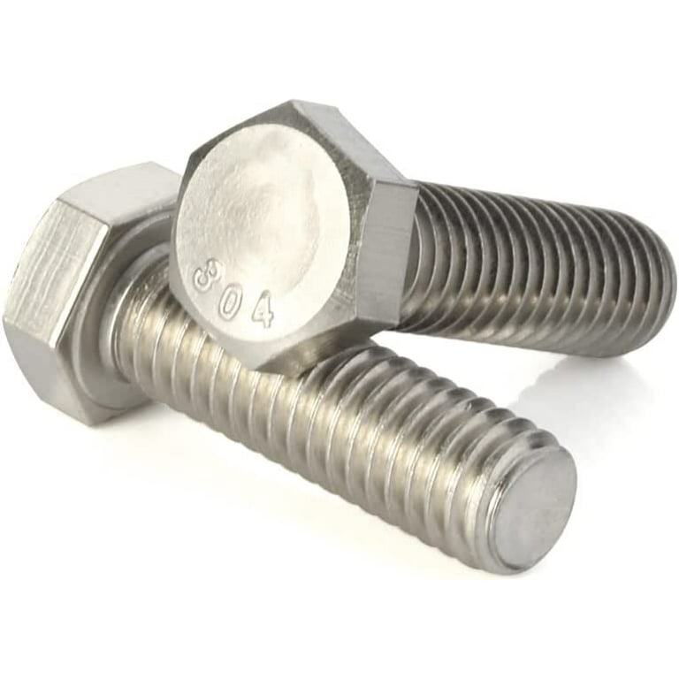 5/16-18 x 2 (1/2 to 6 Available) Hex Head Cap Screw Bolts, External Hex  Drive, Stainless Steel 18-8 (304), Full Thread, 15 PCS
